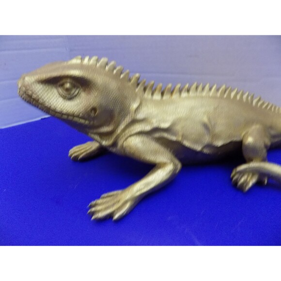 NEW Iguana Lizard Figurine Statue Home Decor Gold Iguana - Picture 5 of 5